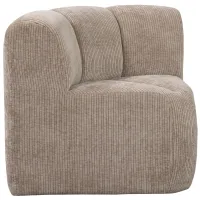 WOOOD Mojo eetbankje hoek met rugleuning ribstof donkerzand